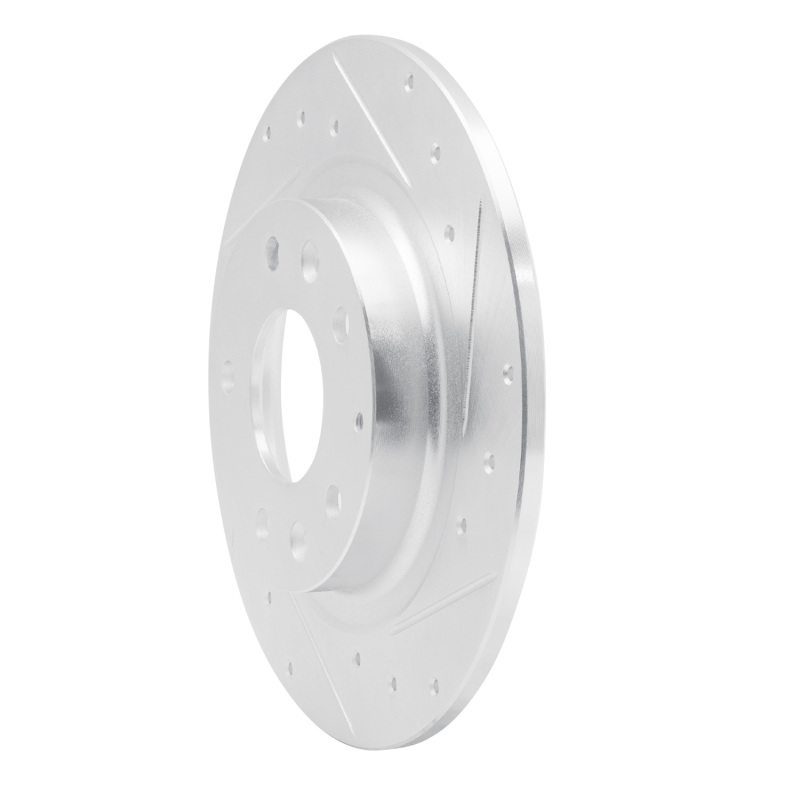 Mazda CX-3 Brake Rotor (1) - Rear Right - R1 Concepts - Drilled & Slotted - Silver - `16-`18